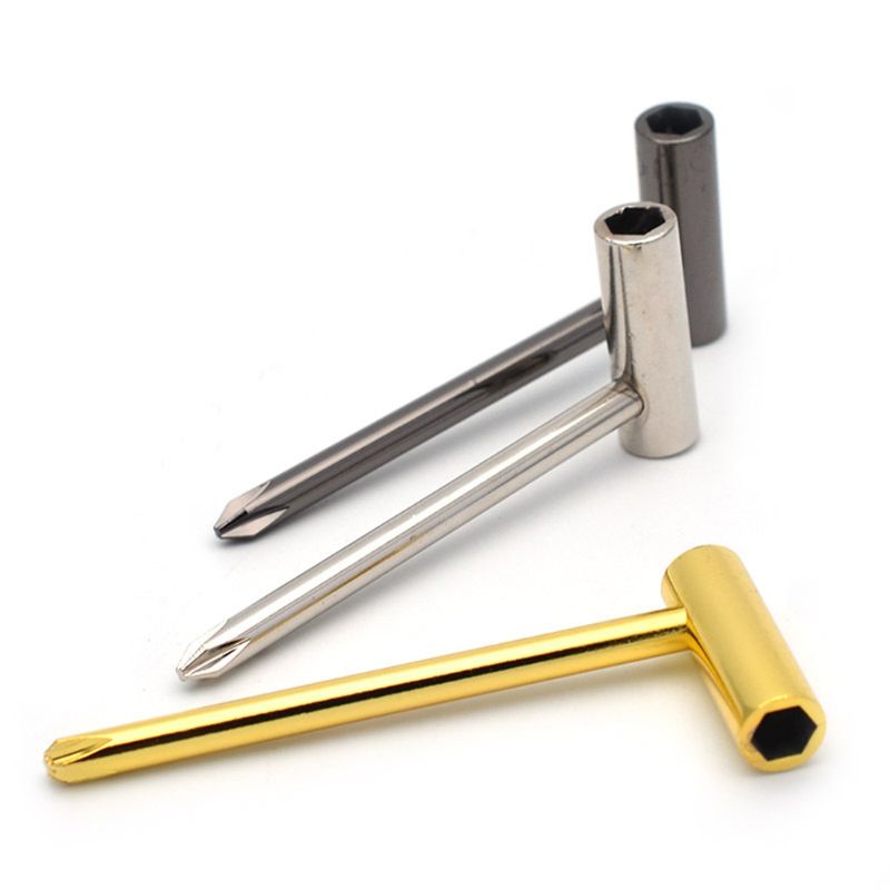 Guitar Truss Rod Wrench 1/4" 6.35mm Hexagon Socket Neck Fingerboard Tool with Phillips Screwdriver for Taylor Guitar