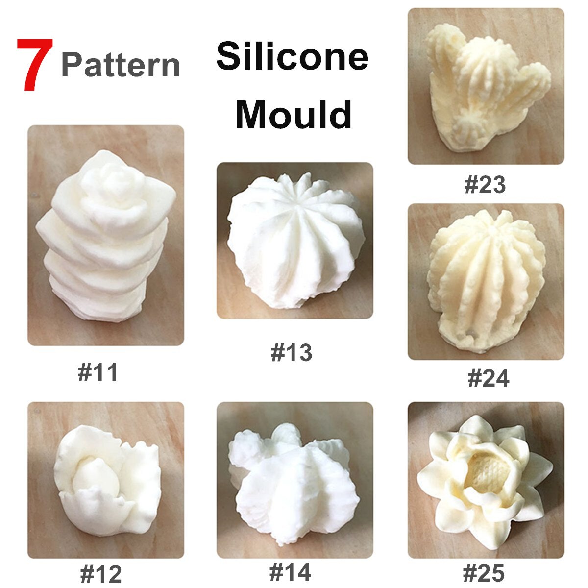Molde para macetas de flores de silicona suculenta, molde para hacer jabón de Chocolate Fondant, maceta de cemento, molde para macetas, artesanías DIY, 7 patrones