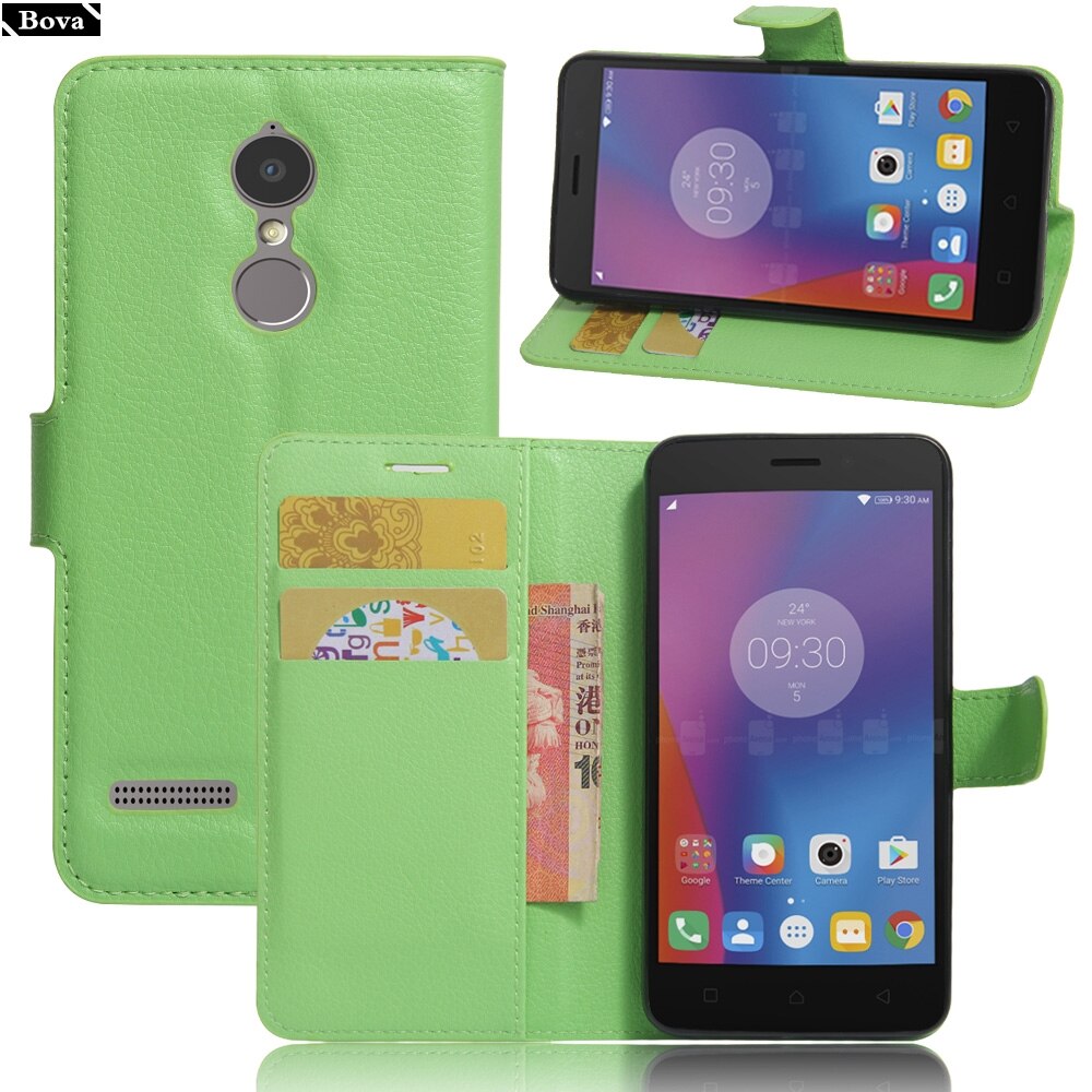 Voor fundas lenovo  k6 vibe  k6 hoesje pu leren portemonnee hoesje kaarthouder telefoonhoesje voor lenovo vibe  k6 beschermhoes holster: Groene jfc