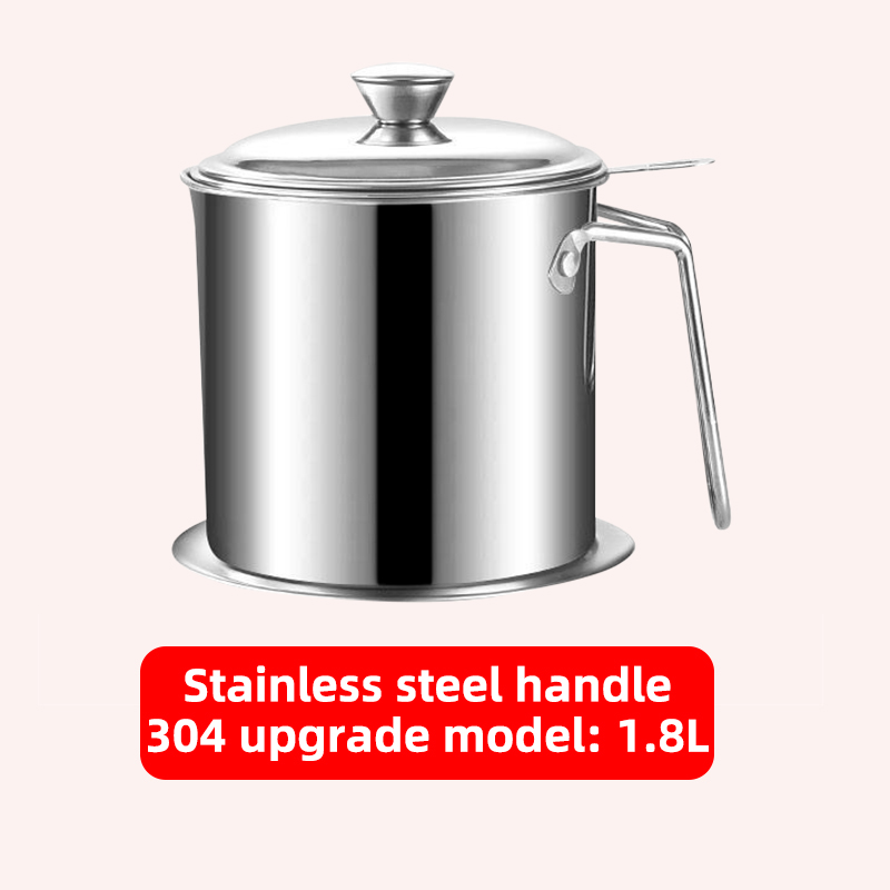 Colador de aceite de acero inoxidable, recipiente para olla, jarra, lata de almacenamiento con filtro, olla de aceite de cocina para utensilios domésticos de cocina: Verde militar