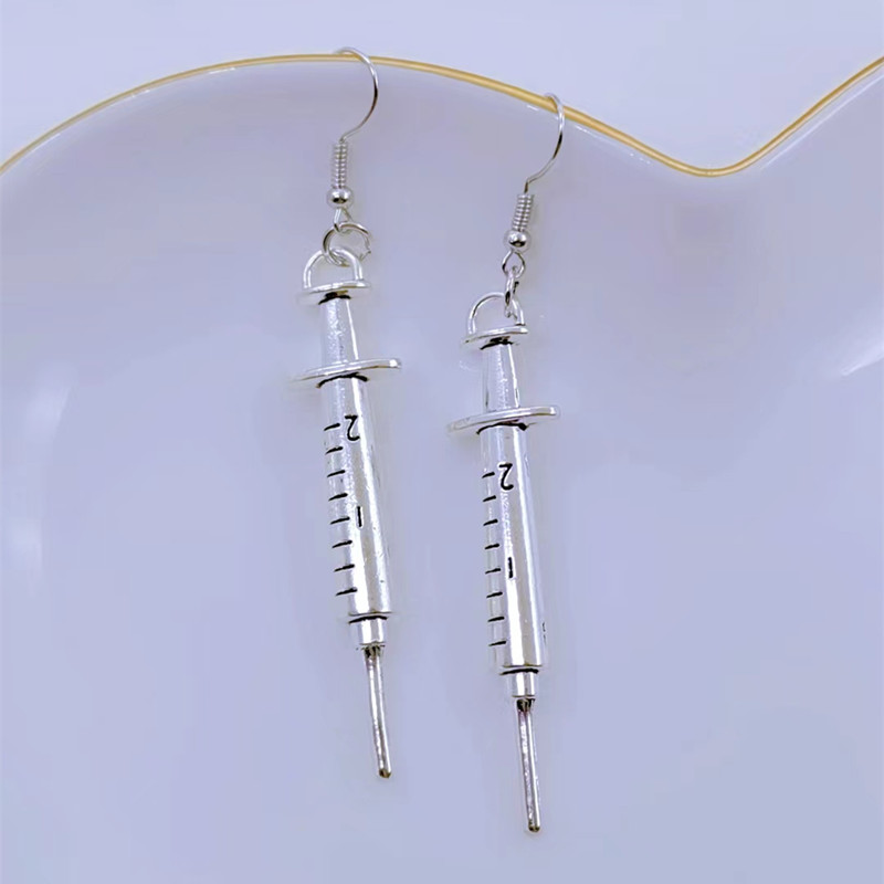 Charm enamel earrings syringe nurse cap stethoscope doctor nurse decoration earrings doctor nurse earring
