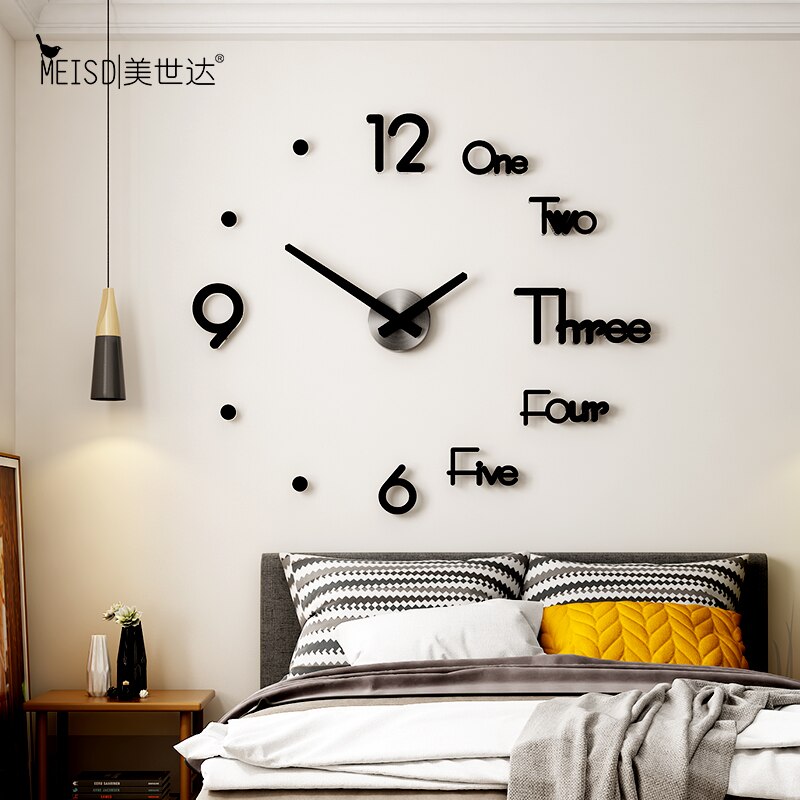 Concept Silent Acrylic Large Decorative DIY Numbers Wall Clock Modern Living Room Home Wall Watch Wall Stickers