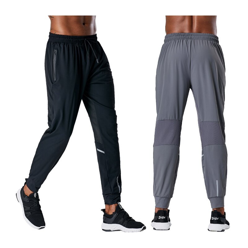 Außen Lange Hosen Männer Lauf Fitness Reißverschluss Ausbildung Hosen FußBall Basketball Atmungsaktive spleißen Gittergewebe Sport Joggen Hosen