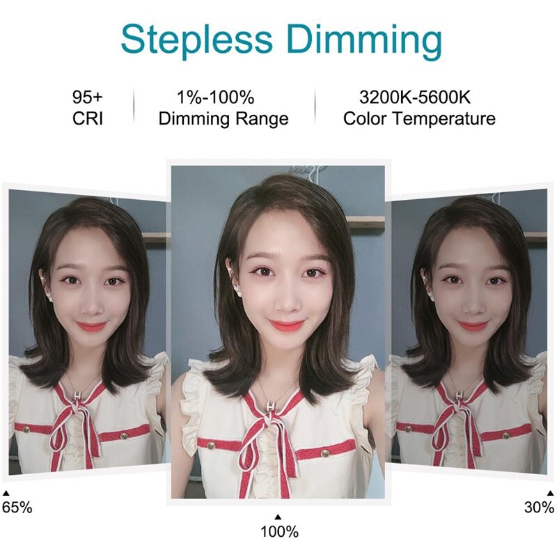 PULUZ 10.2 Inch Dimmable Selfies Ring Light 1.65M Light Stand Phone Holder Vlog Photo Video Light for Makeup Live Instagram