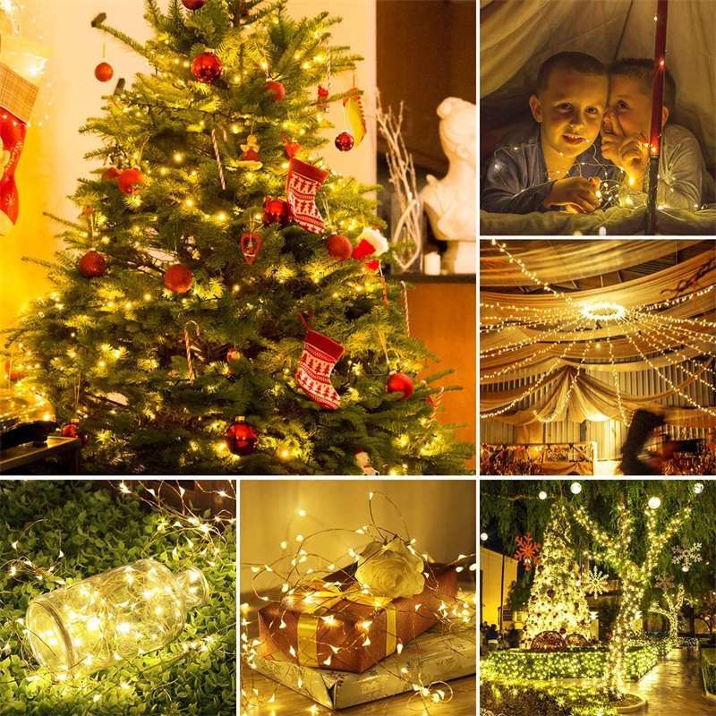 USB LED Lichterketten Kupferdraht Schnur 20m 200led Outdoor Lampe Girlande für Weihnachts baum Hochzeits feier Dekoration