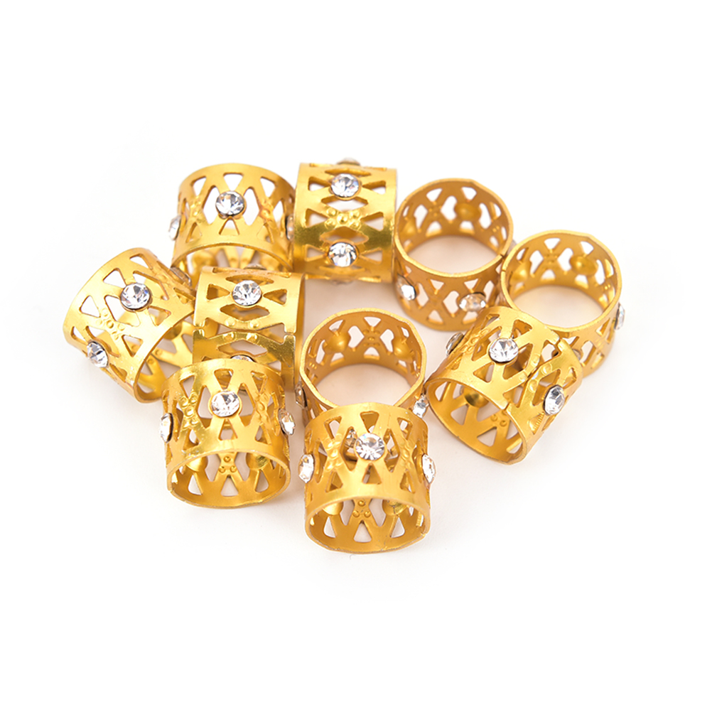 10 stuks/partij gouden/zilveren/mix zilveren gouden micro haar dread vlechten dreadlock kralen verstelbare manchetten clips voor haaraccessoires