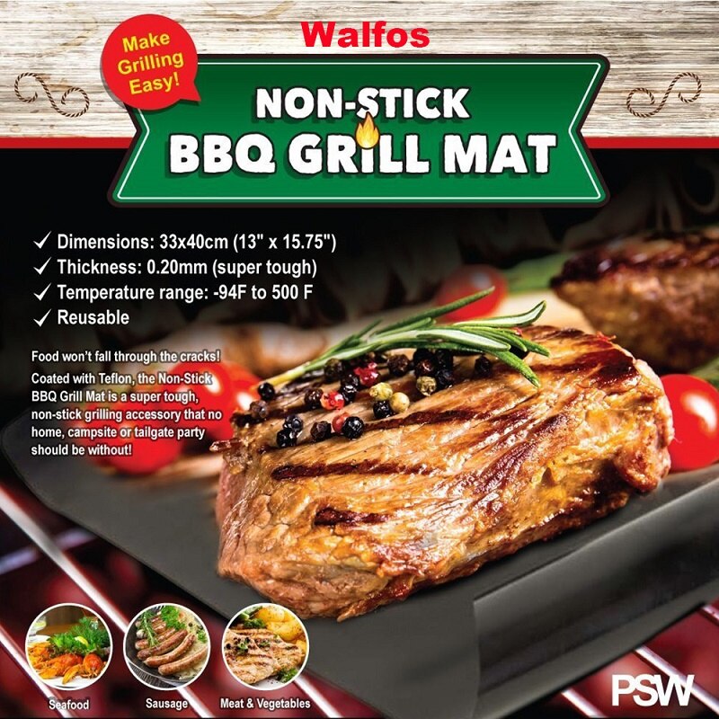 Walfos Bbq Grill Non-stick Coating Sheet Mat Hittebestendigheid Gereinigd Mat Koken Bakken Barbecue Keuken Gereedschap 33*40 Cm