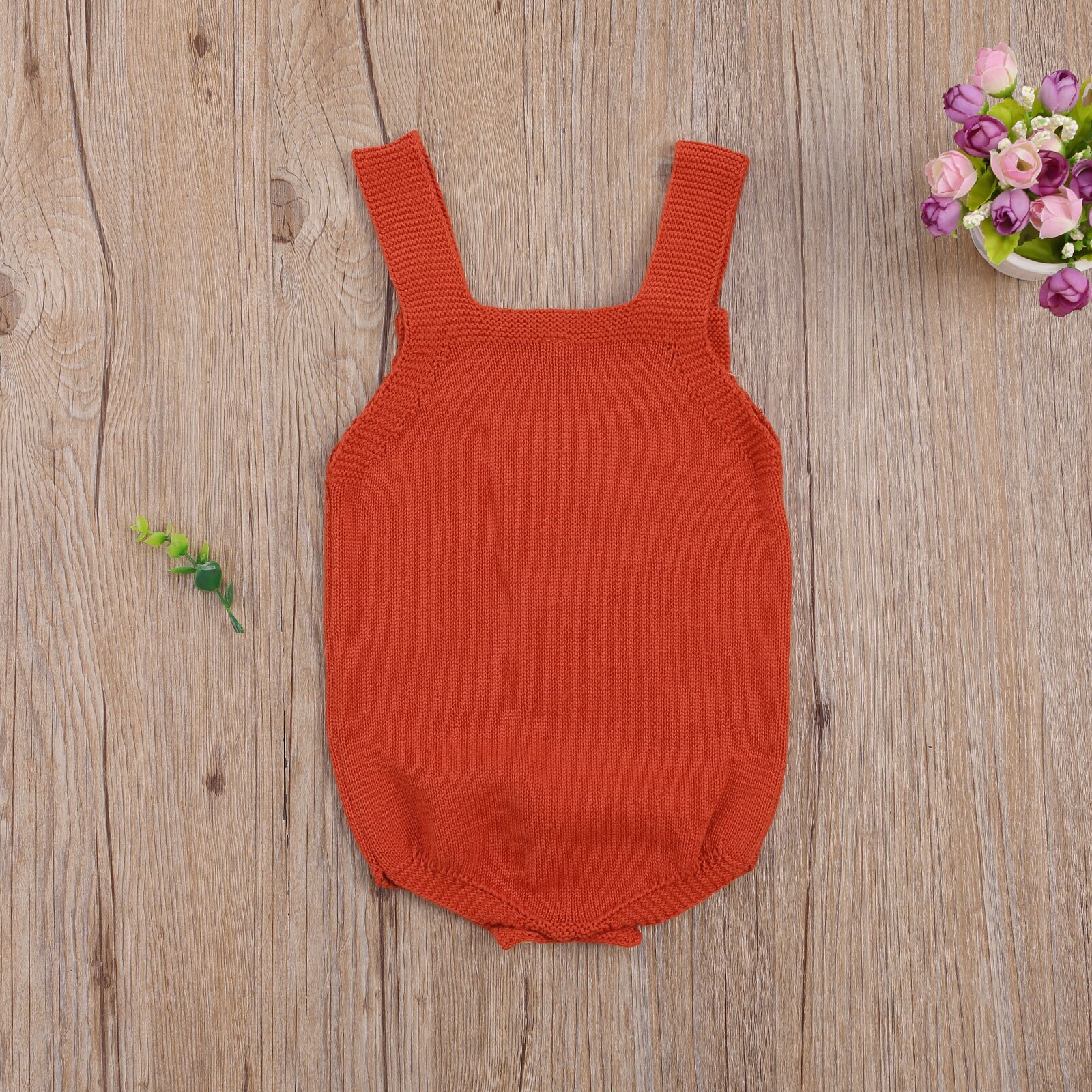 Baby Baby Jongens Meisjes Trui Gebreide Jumpsuits Comfortabele Mouwloze Schouderriem Bodysuit Een Stuk Pak Voor Peuter