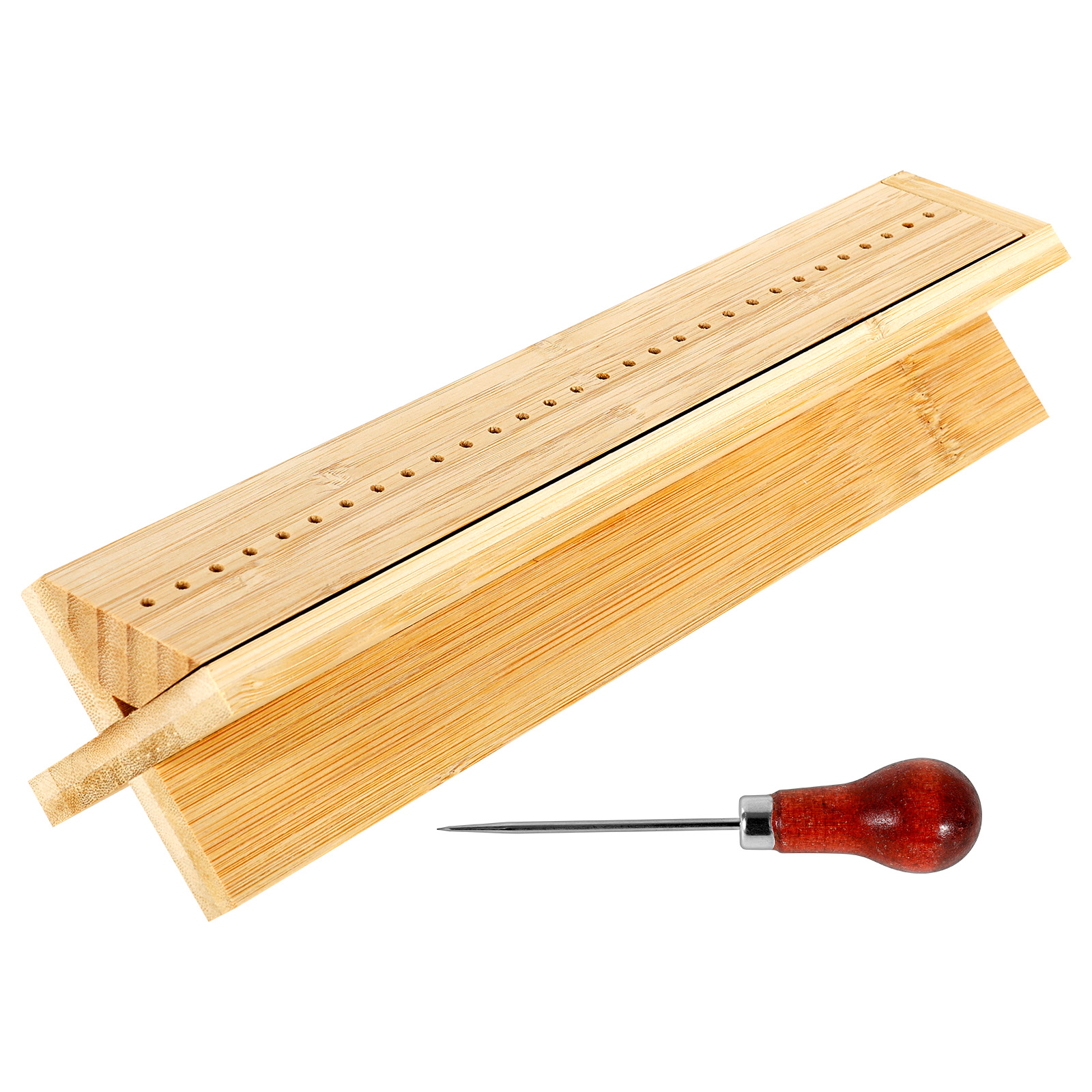 Book Binding Cradle Kit with Piercing Guide and Awl Wood Bookbinding Punching Cradle Journal Photo Album DIY Crafts Binding Tool: Default Title