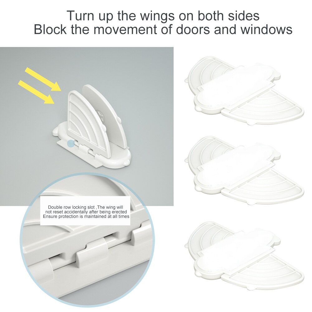 3pcs Safety Sliding Door Lock Home Cupboard Closet Stopper Wardrobe Latch Baby Proof For Child Self Adhesive Glass Window School: Beige