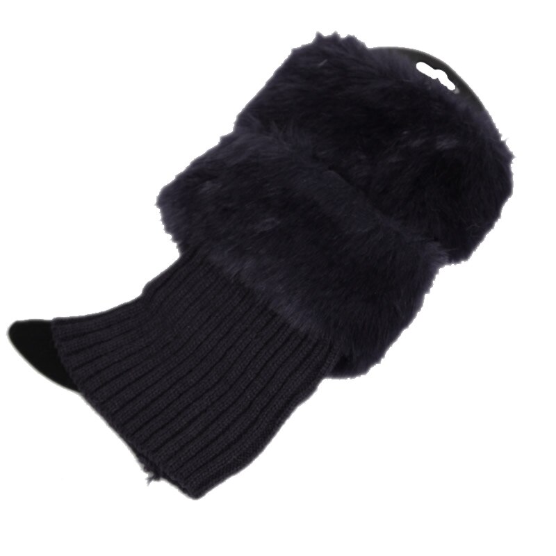 Herfst winter effen kleur casual dames gebreide laarzen manchetten bont gebreide warme beenwarmers laarzen sokken beenwarmers schoenen set kerst