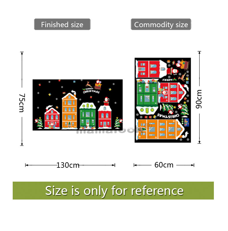 MAMALOOK Christmas Home Decor Santa Claus Sticker PVC Vinyl Wall / Window Wallpaper Modern Year Room Decor