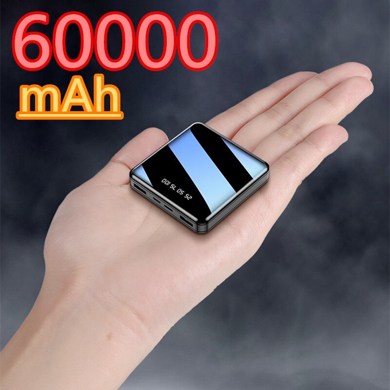 Mini batterie externe 60000 mAh alimentation LED affichage 60000 mAh Powerbank petit chargeur Portable banque Mobile alimenté