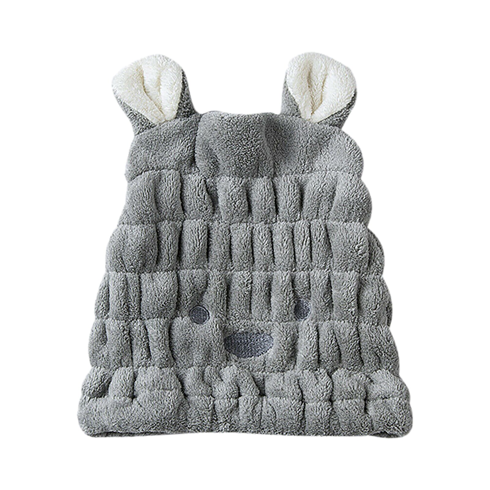 Droog Haar Tulband Quick Douche Leuke Handdoek Wrap Draagbare Wateropname Voor Thuis Polyester Verdikte Badkamer Cartoon Oren Cap: Grey