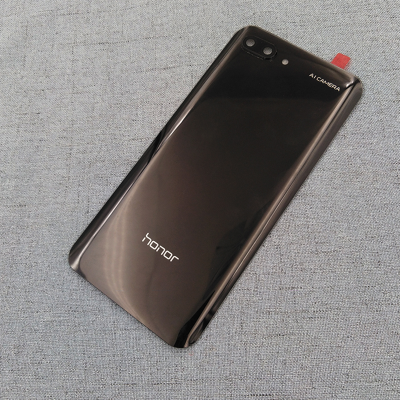Original Huawei Honor 10 Kol-L29 Zurück Batterie Abdeckung Hinten Tafel Tür Gehäbenutzen fallen Für Honor10 Ersatz Teile Mit Kamera Objektiv: Schwarz