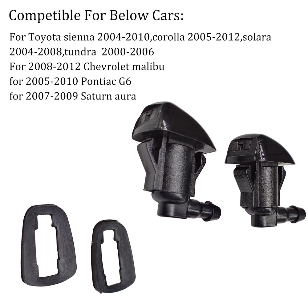 2x auto biler forrude visker dyse sprinklerdyse passer til toyota sienna  xl20 corolla  e121 camry  xv30 sprøjtedyser sprinklerdyse
