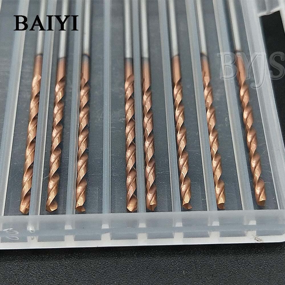 10 pièces carbure alliage foret torsion enduit forets 1.7mm Super dur inoxydable torsion peu poignée droite solide monolithique foret