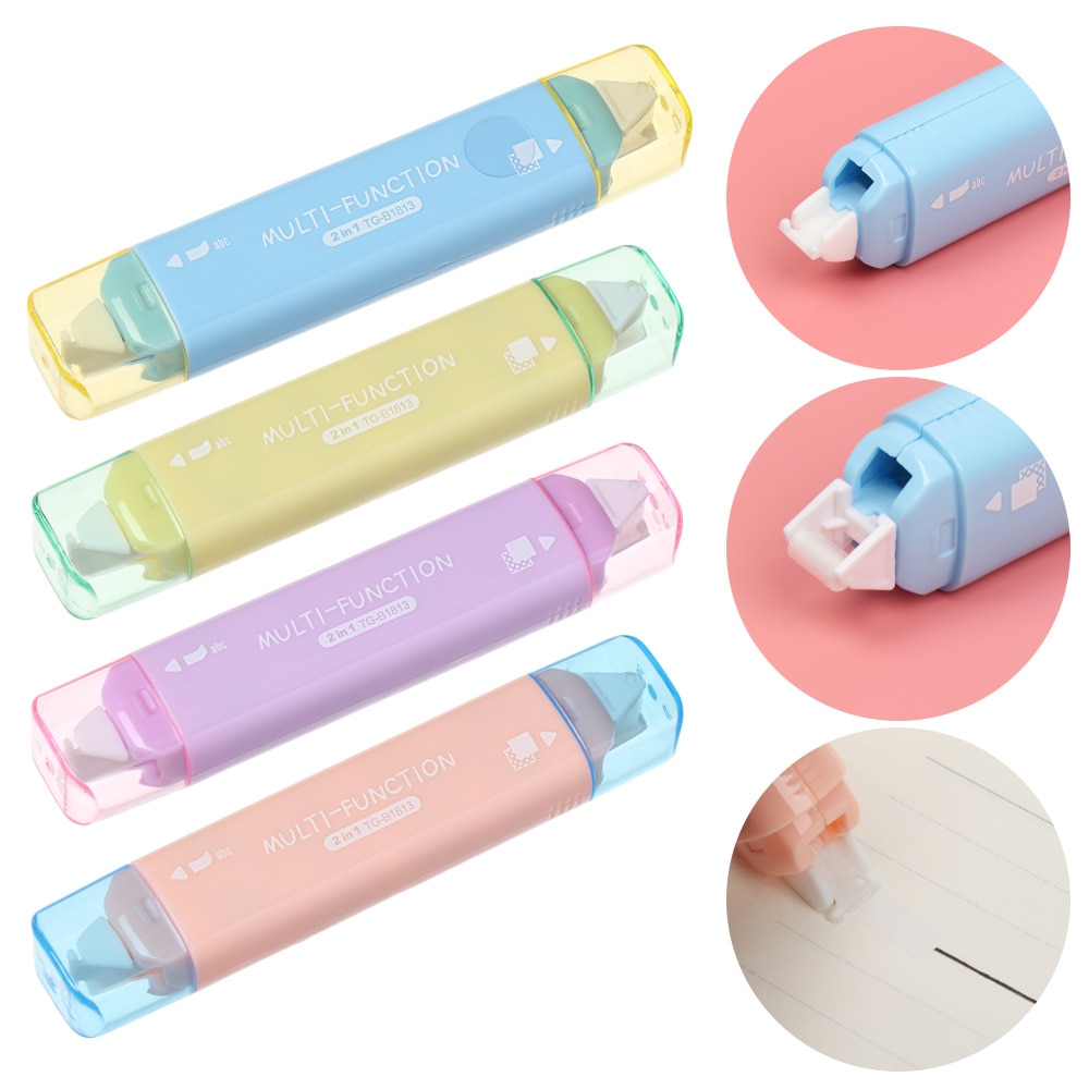 Portable Correction Tape Refillable Point Glue Two In One Dots Stick Roller Double Sided Adhesive School Office Supplie