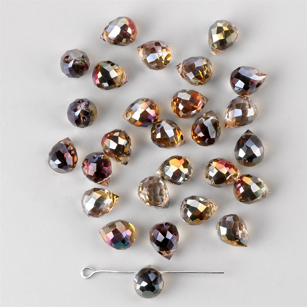 30 Uds. Cuentas facetadas de cristal con purpurina, cuentas multicolores con forma de mariposa para fabricación de joyería, piezas para collar de pulsera Diy