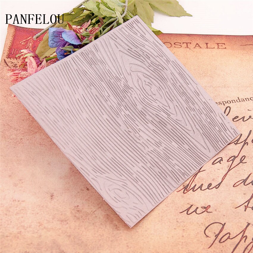 15x15cm Tree bark of grain wreath Embossing folders Plastic Scrapbooking DIY Template Fondant Cake Photo Album Card Making