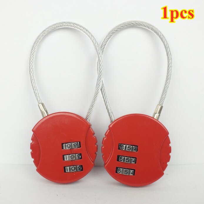 3 Dial Digit Padlock Luggage Travel Lock Portable Metal Weatherproof Password Resettable Gym locker suitcase Safely Code Lock: red