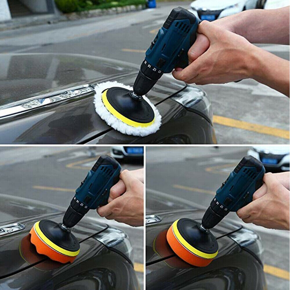 12Pcs 3 ''Auto Polish Foam Sponge Boor Polijsten Pad Kit Met M10 Boor Adapter Voor Polijstmachine Auto polijstmachine