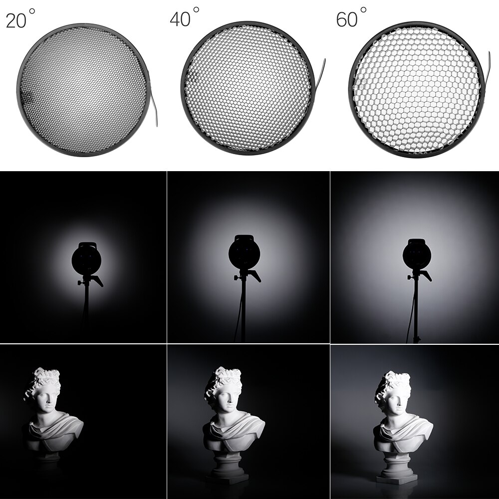 7inch 18cm Standard Reflector Diffuser with Honeycomb Grid for Universa Mount Studio Light Strobe Flash K-150A K-180A E250 E300