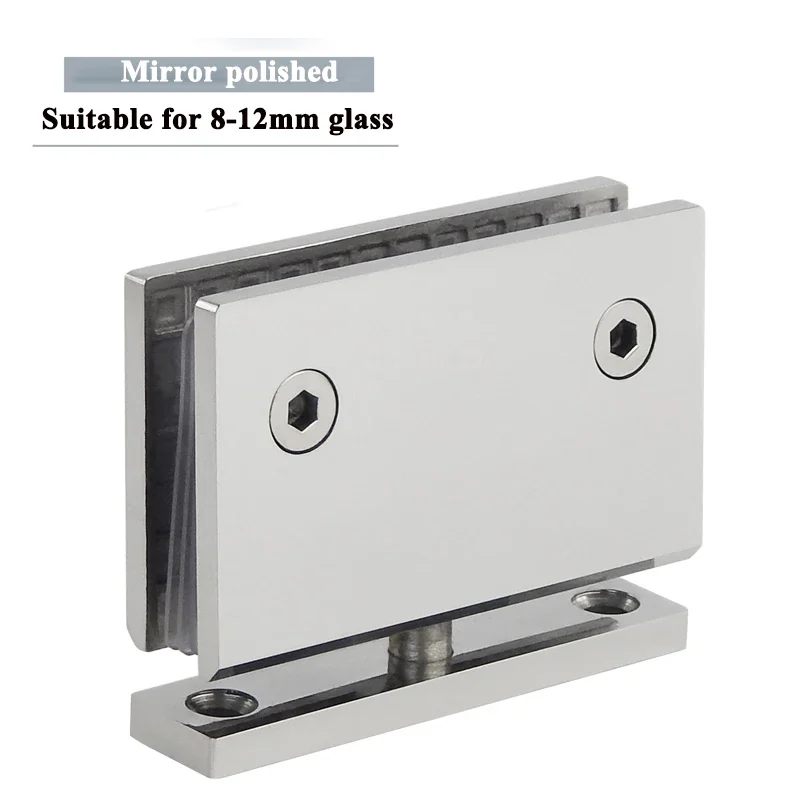 Glass door pivot hinge 360 degree rotation SS304 die-casting shower hinge Display cabinet upper and lower hinge: Silver