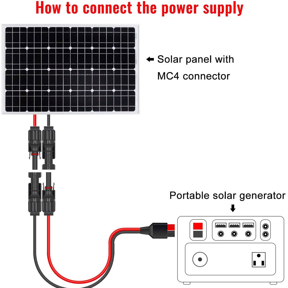 Solar- Ladung Kabel M-C-4 zu Anderson Solar- Kabel Kompatibel für Ziel Null Yeti Jackery Ecoflow Suaoki Allpowers Maxoak Bluetti