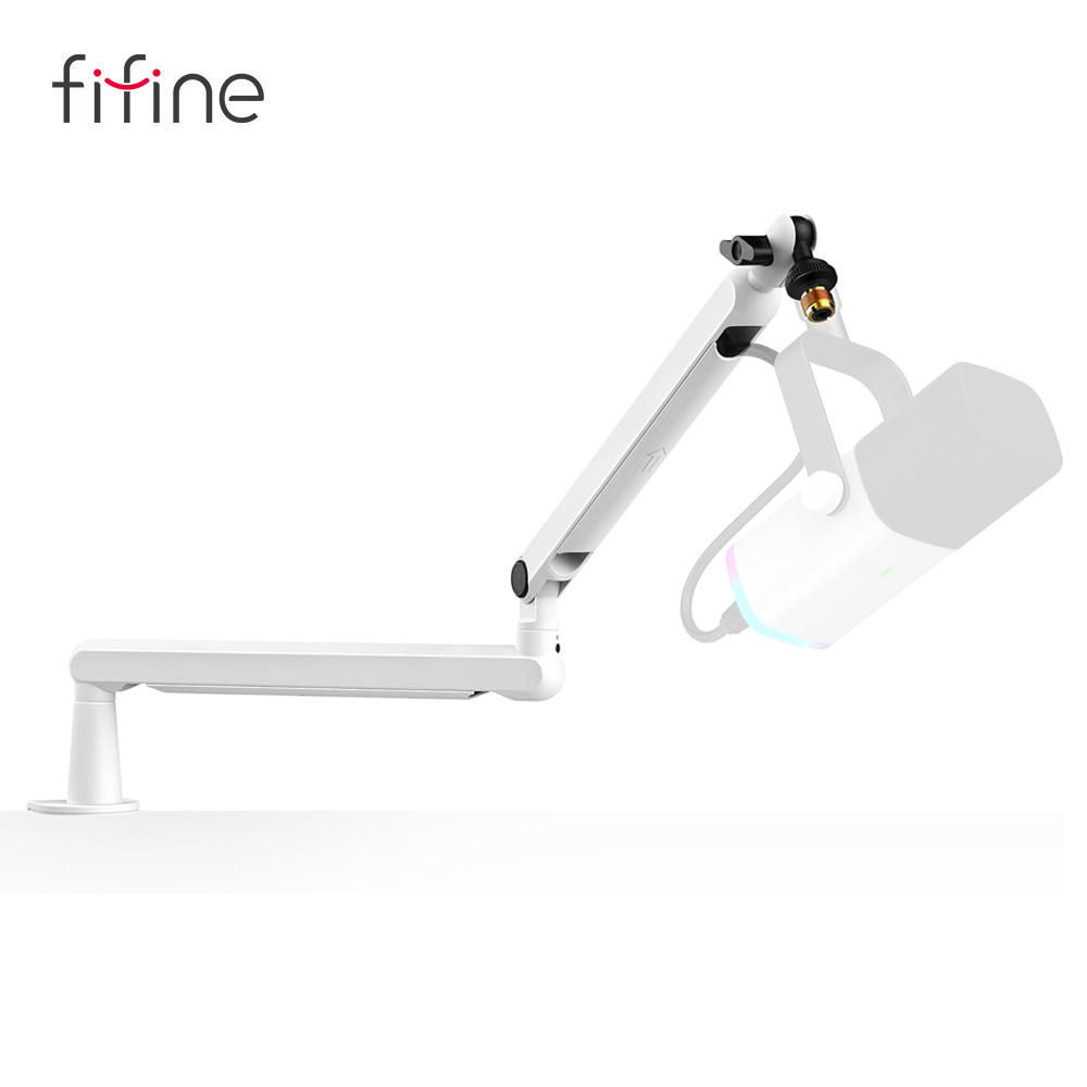 Soporte de micrófono de brazo de perfil bajo ajustable FIFINE con gestión de cables/soporte de escritorio, pluma de suspensión para Ampligame AM8-BM88 K688