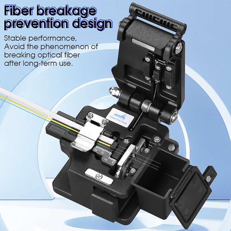 AUA-X0 High-precision fiber cleaver with waste fiber box, fiber optic cable cutter, fiber fusion splicer cutter