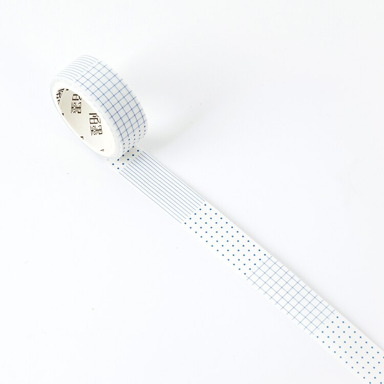15mm*3M Fresh Simple Grid Lines Sulphuric Acid Paper Washi Tape Scrapbooking DIY Masking Tape Decorative Sticker School Office: 04