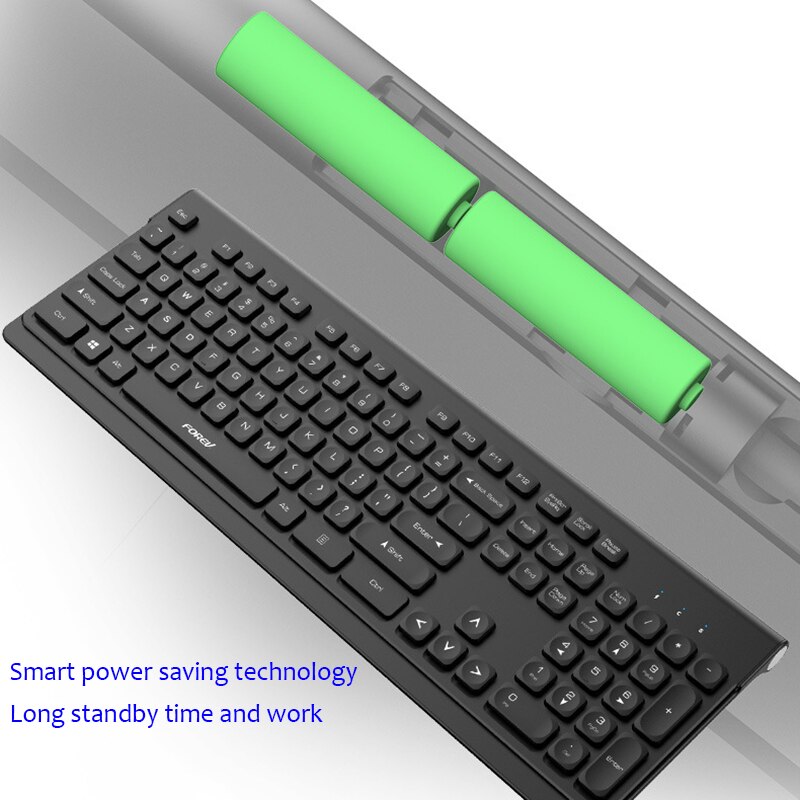 Eaor Universele 2.4G Draadloze Toetsenbord Muis Combo Slim Portable 104 Key Mute Gaming Office Toetsenbord Muis Set Lange Batterij leven