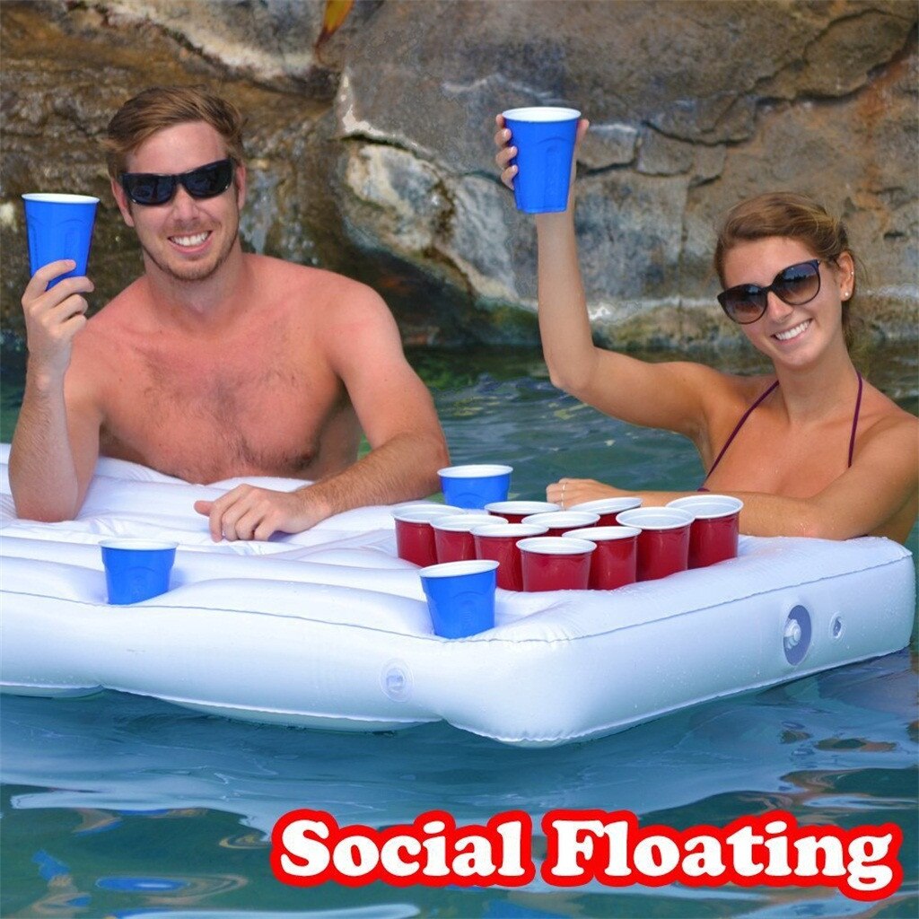 Inflatable Beer Table Cup Hole Floating Row Water Table Tennis Table Entertainme