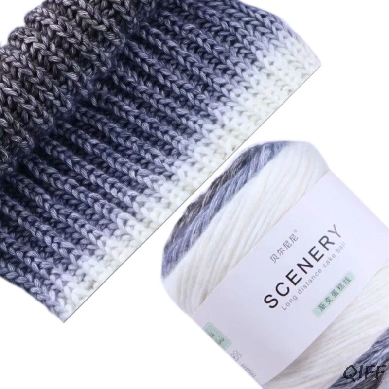100g Hand Knitting Cake Yarn Gradient Ombre Colorful Crochet Woven DIY Thread: D