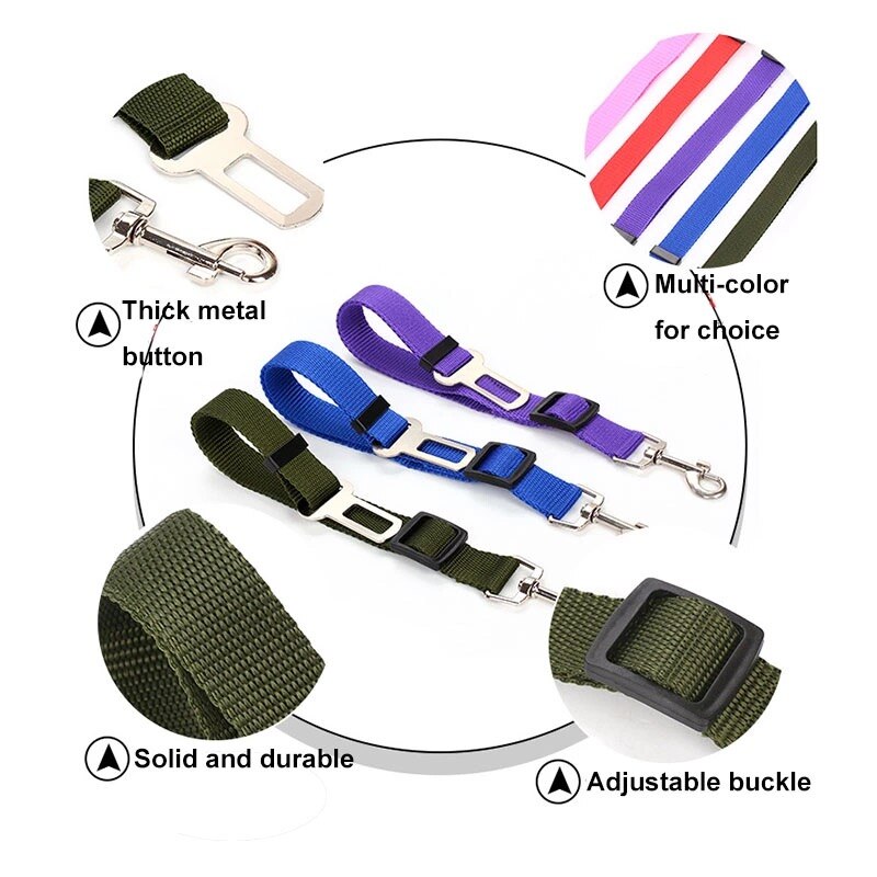 1Pc Huisdieren Honden Katten Puppy Car Seat Veiligheid Belt Verstelbare Harnas Reizen Riem Lood Voertuig Hond Veiligheidsgordel Dierbenodigdheden LCL02