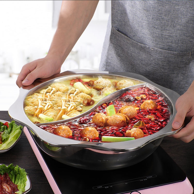 Topf Chinesische Fondue Leckeres essen Doppel Eintopf Becken Hause Küche Herde Gasherd Kompatibel Topf Kochen Suppe Kochen