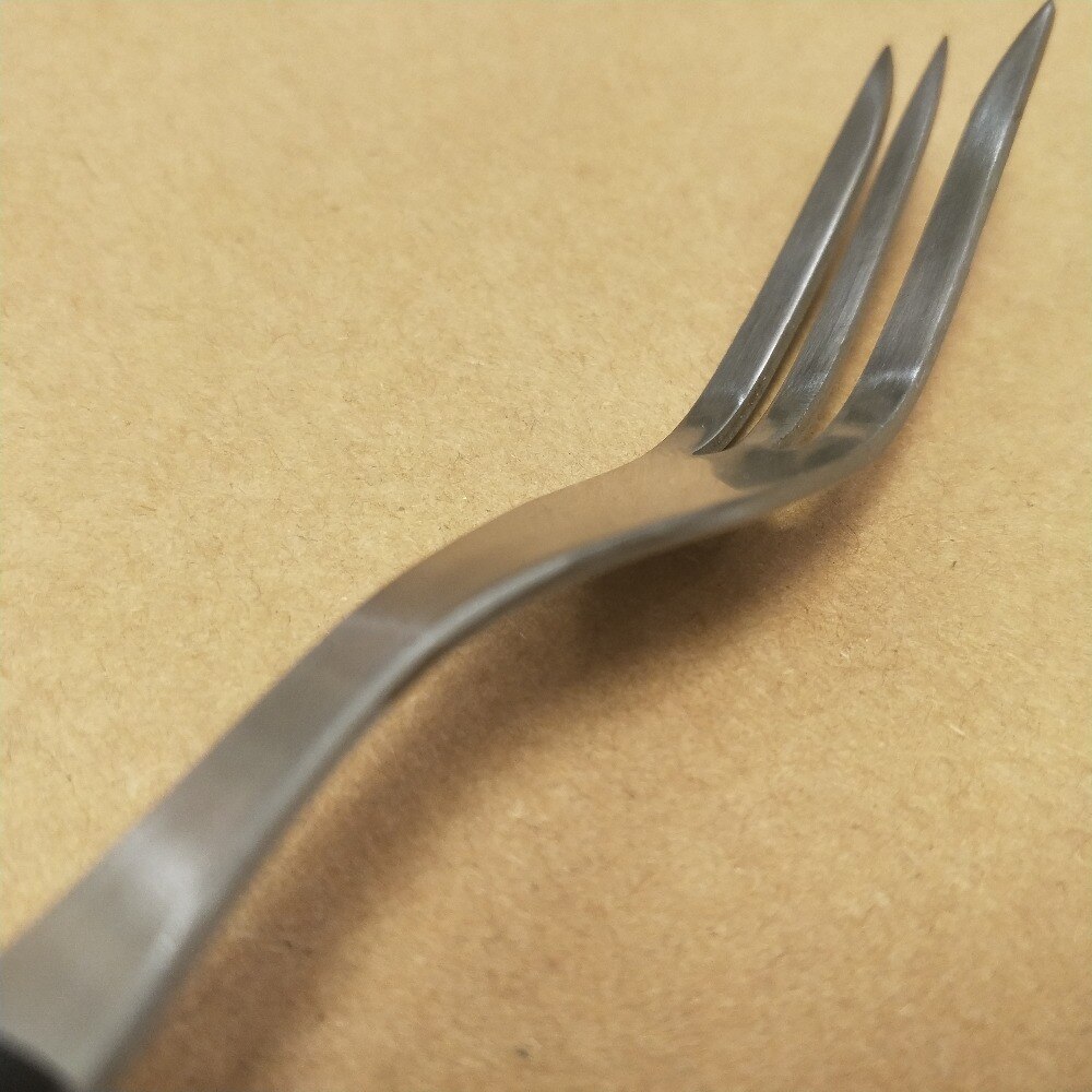 MIUfrance Sharp 10-Inch Granny Fork, GRANNY FORK Stainless 3 Prong Wood Handle Meat Cooking Utensil- Small