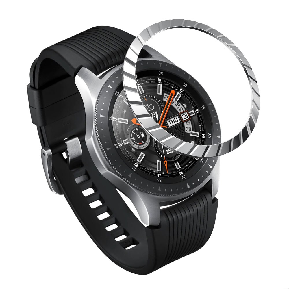 Newsteel för samsung galaxy watch 46mm för gear  s3 frontring bezel ring självhäftande anti repa metall lock smart watch tillbehör: G2
