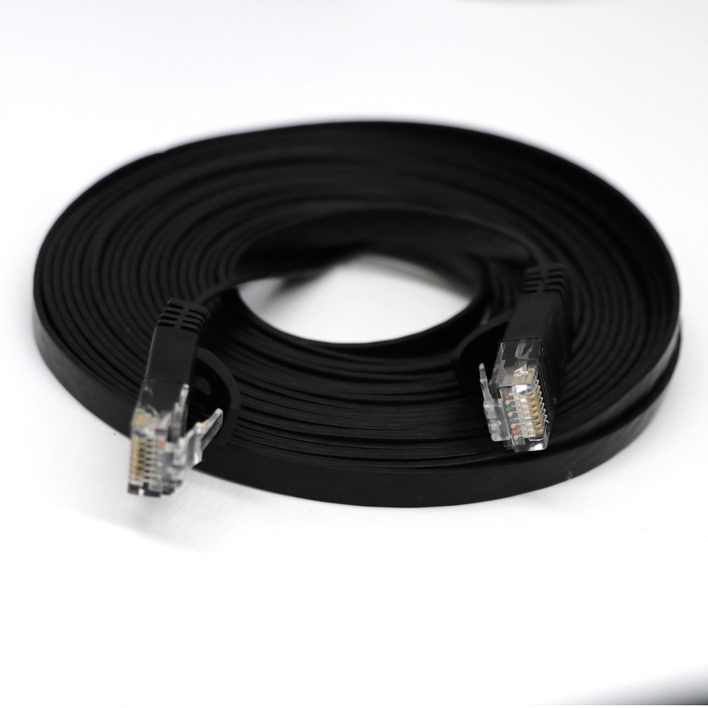 KATZE 6 Flache Ethernet Kabel Lan Kabel 1 m/2 m/3 m/5 m/10 m/15 m/20 m Flach UTP Patch Interessant Lot Für Computer Router Laptop 1,0 Gbps: Black / 10M