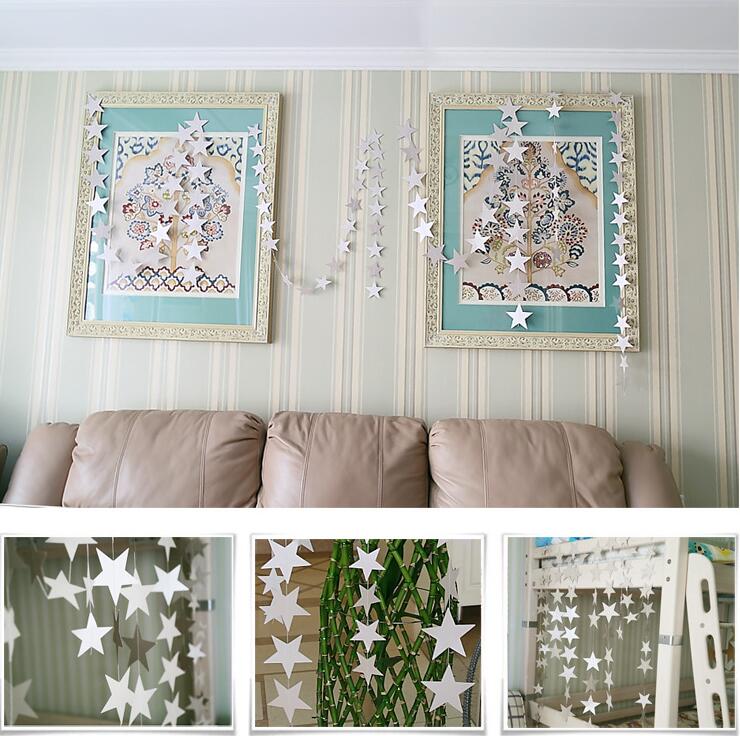 4m guirnaldas de papel con forma de estrella para decoración de fiestas de cumpleaños en casa, bodas ...