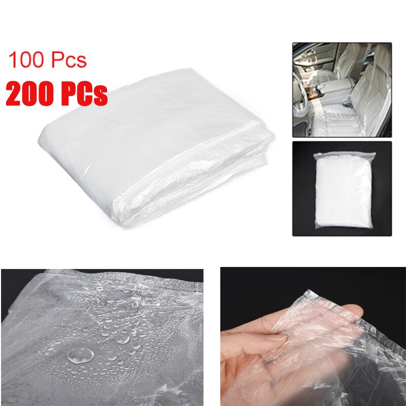 100/200 st universal engångs transparent, dammskyddande bilbarnstolskydd plast verkstad garage interiör tillbehör