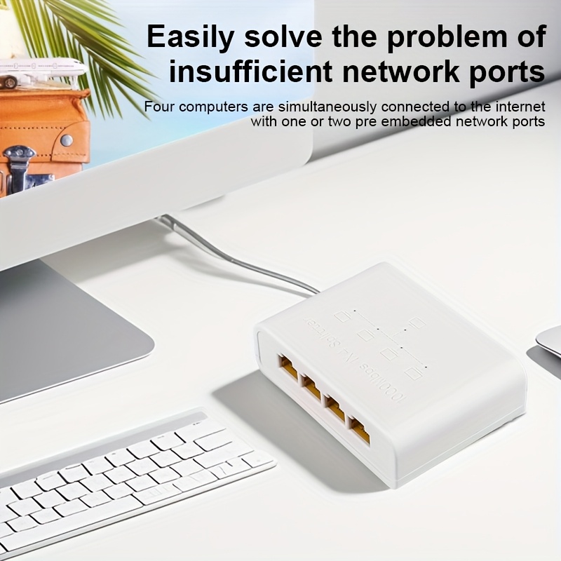 Magecam rj45 interruptor de rede hub 1 em 4 saídas conversor 1000mbps gigabit ethernet switch hub divisor de fio pc lan estender adaptador