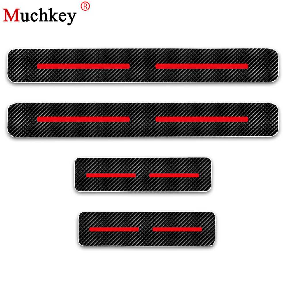 Car Stickers For FORD ECOSPORT Carbon Fiber Sticker Car Door Sill Protector Scuff Plate Auto Accessories 4pcs Car-Styling