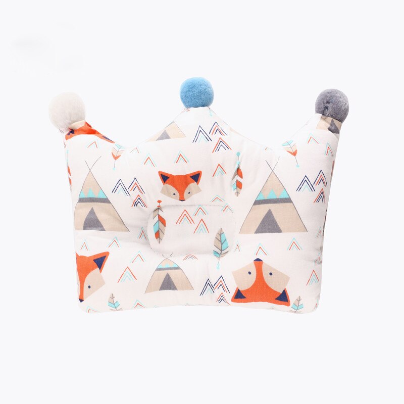 Dégagement tête Protection coussin oreiller -né bébé oreillers coton couronne enfants oreiller soutien Concave sommeil positionneur: Orange fox