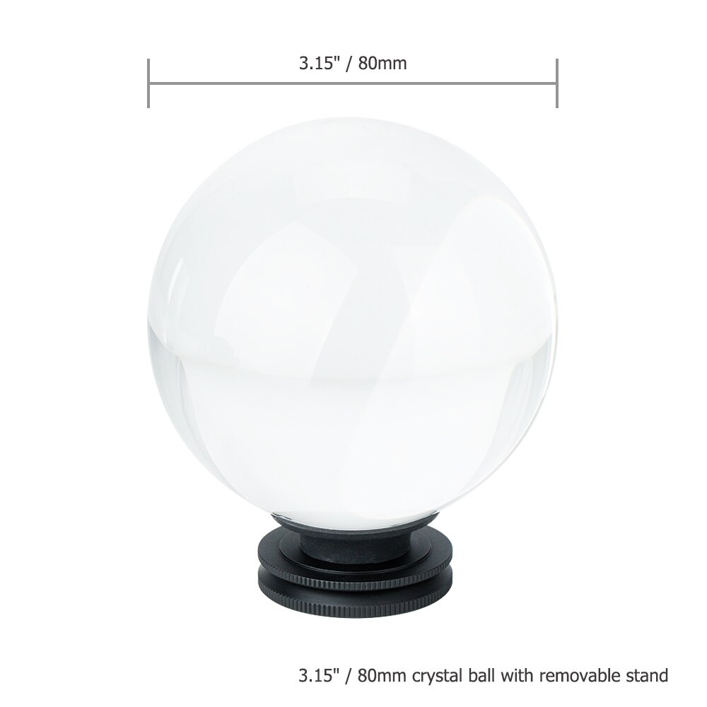 3.15 &quot;/80Mm Fotografie Clear Glas Lens Crystal Ball Met Afneembare 1/4&quot;-20 Vrouwelijke Rhread stand Crystal Decoratieve Bal