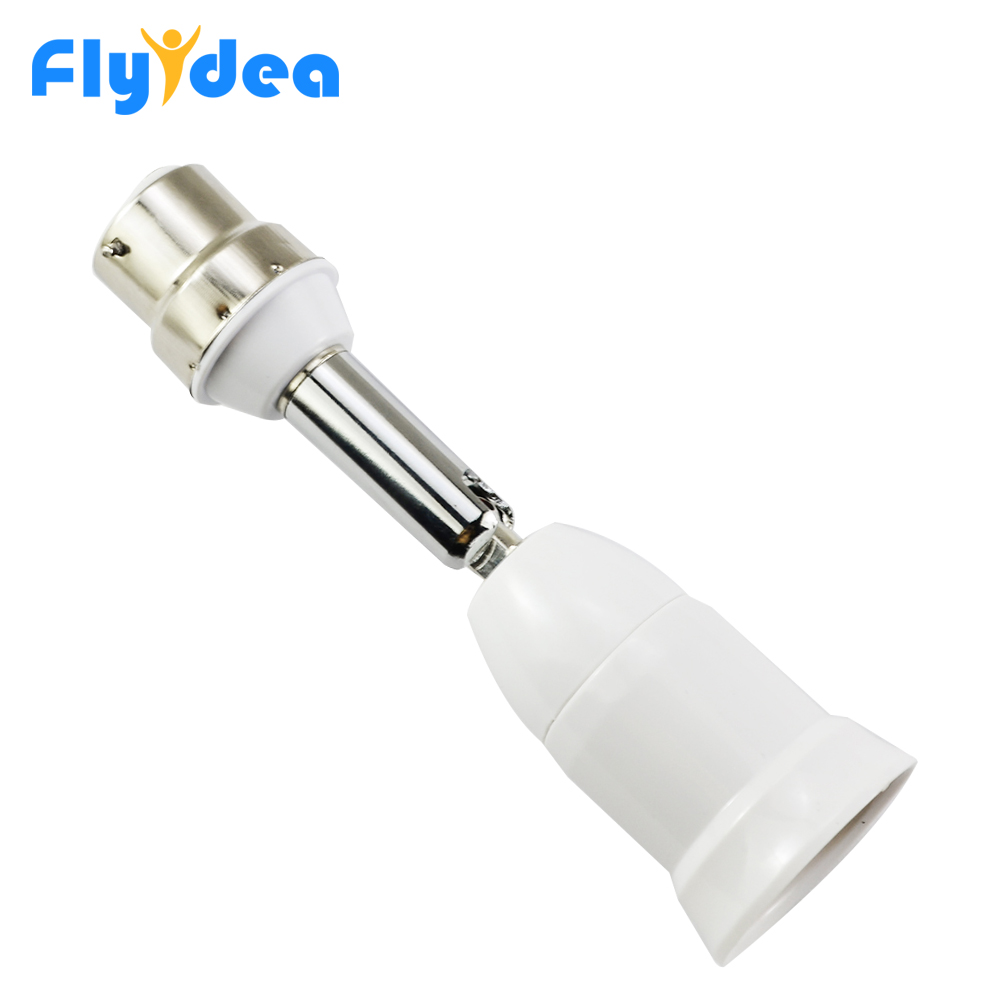 Extension Licht Houder Converters Flexibele E27 om B22 10 CM LED Lamp base Lamp Socket Met PC + aluminium wit
