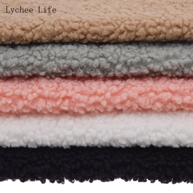 Lychee Life-tela de felpa de terciopelo y algodón A4, tejido suave y cálido para ropa de mascotas, forro de guante, tela de lana de cordero engrosada, costura Diy