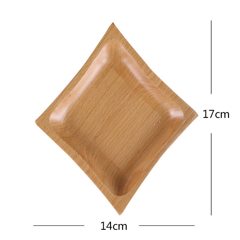 petit plat en bois japonais plats irréguliers assiette à Dessert en bois assiette à noix: B