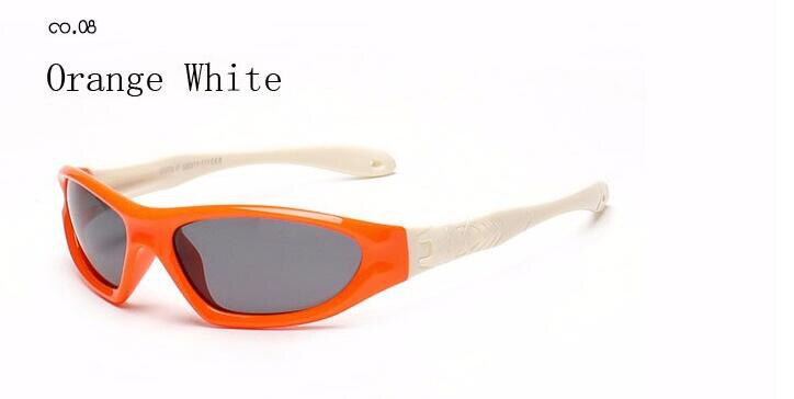freundlicher Baby Sicherheit Polarisierte Sonnenbrille TAC Art Sonnenbrille Mädchen Jungen Außen Brille Polaroid Sonnenbrille Kleinkind: Orange Weiß